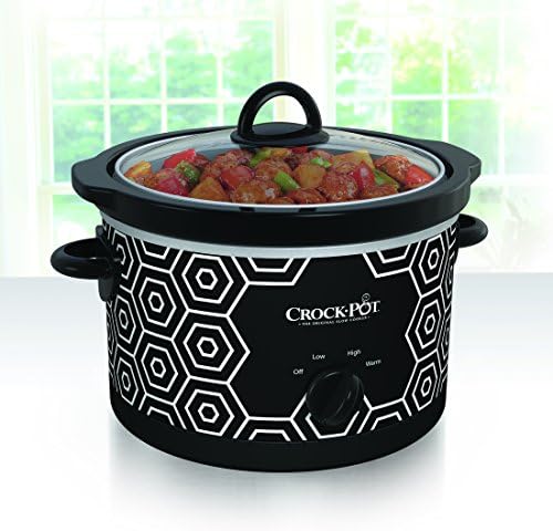 Crock-Pot 4.5 Quart Portable Slow Cooker – Black & White v5011