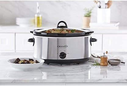 Crock-Pot 7 Quart Oval Manual Slow Cooker – Stainless Steel v5029
