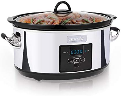 Crock-Pot 7 Quart Programmable Slow Cooker – Polished Platinum v5023 v5x1