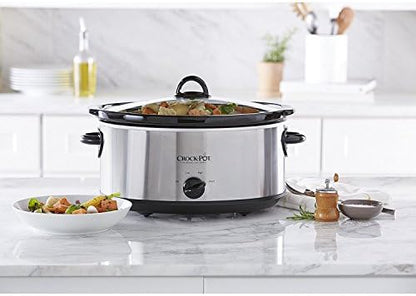 Crock-Pot 7 Quart Oval Manual Slow Cooker – Stainless Steel v5029