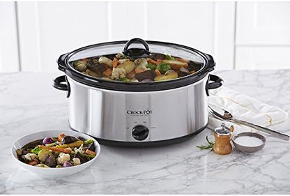 Crock-Pot 7 Quart Oval Manual Slow Cooker – Stainless Steel v5029