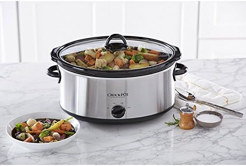 Crock-Pot 7 Quart Oval Manual Slow Cooker – Stainless Steel v5029