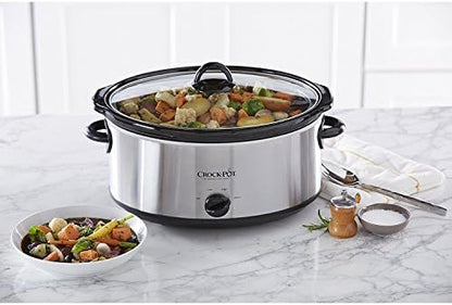 Crock-Pot 7 Quart Oval Manual Slow Cooker – Stainless Steel v5029