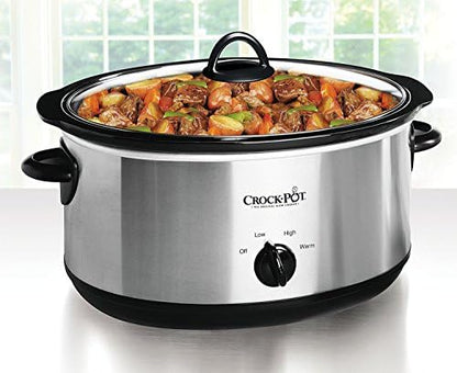 Crock-Pot 7 Quart Oval Manual Slow Cooker – Stainless Steel v5029