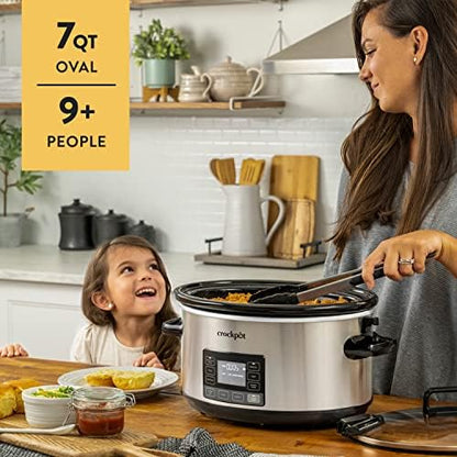Crock-Pot 7 Quart Portable Programmable Slow Cooker with Timer v5027