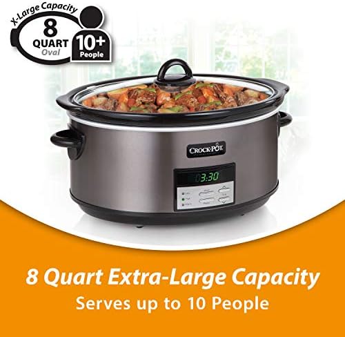 Crock-Pot 8 Quart Programmable Slow Cooker with Auto Warm v5028
