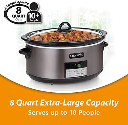 Crock-Pot 8 Quart Programmable Slow Cooker with Auto Warm v5028