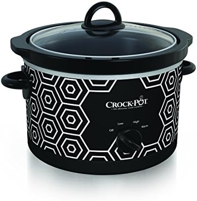 Crock-Pot 4.5 Quart Portable Slow Cooker – Black & White v5011