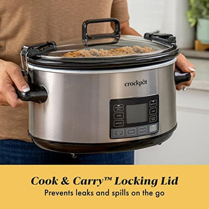 Crock-Pot 7 Quart Portable Programmable Slow Cooker with Timer v5027