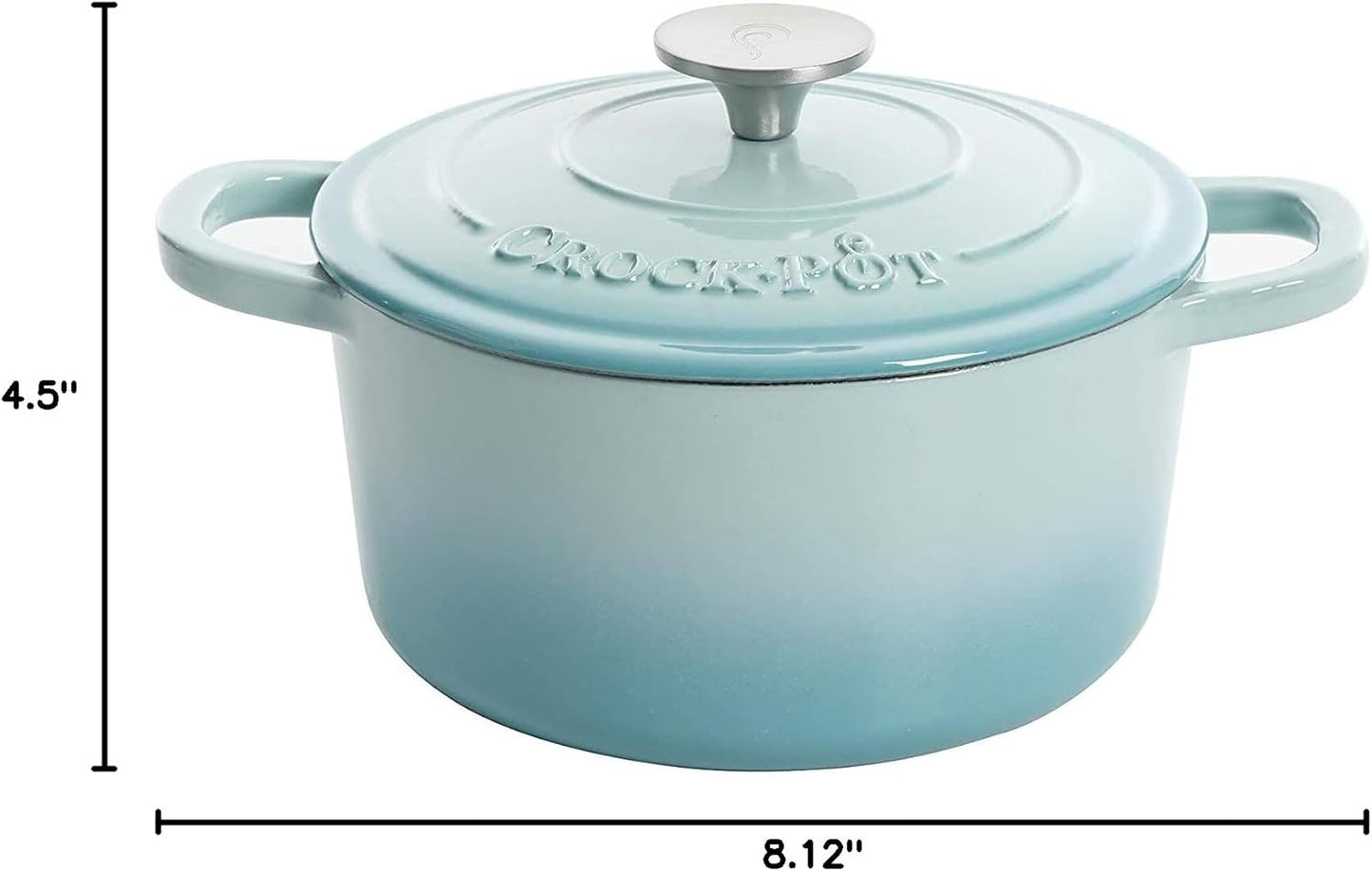 Crock-Pot 3 Quart Enameled Cast Iron Dutch Oven – Aqua v5002