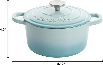 Crock-Pot 3 Quart Enameled Cast Iron Dutch Oven – Aqua v5002