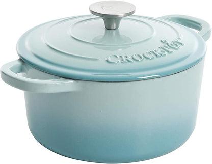 Crock-Pot 3 Quart Enameled Cast Iron Dutch Oven – Aqua v5002